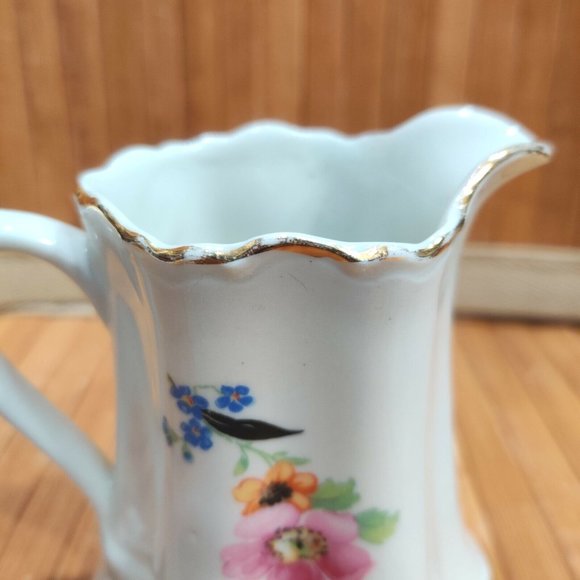 Vintage Warwick China Floral Porcelain Creamer Made in USA 4x4.5x4.5" - Picture 6 of 12
